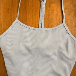 ALO Light Blue Ribbed Tank Top Small